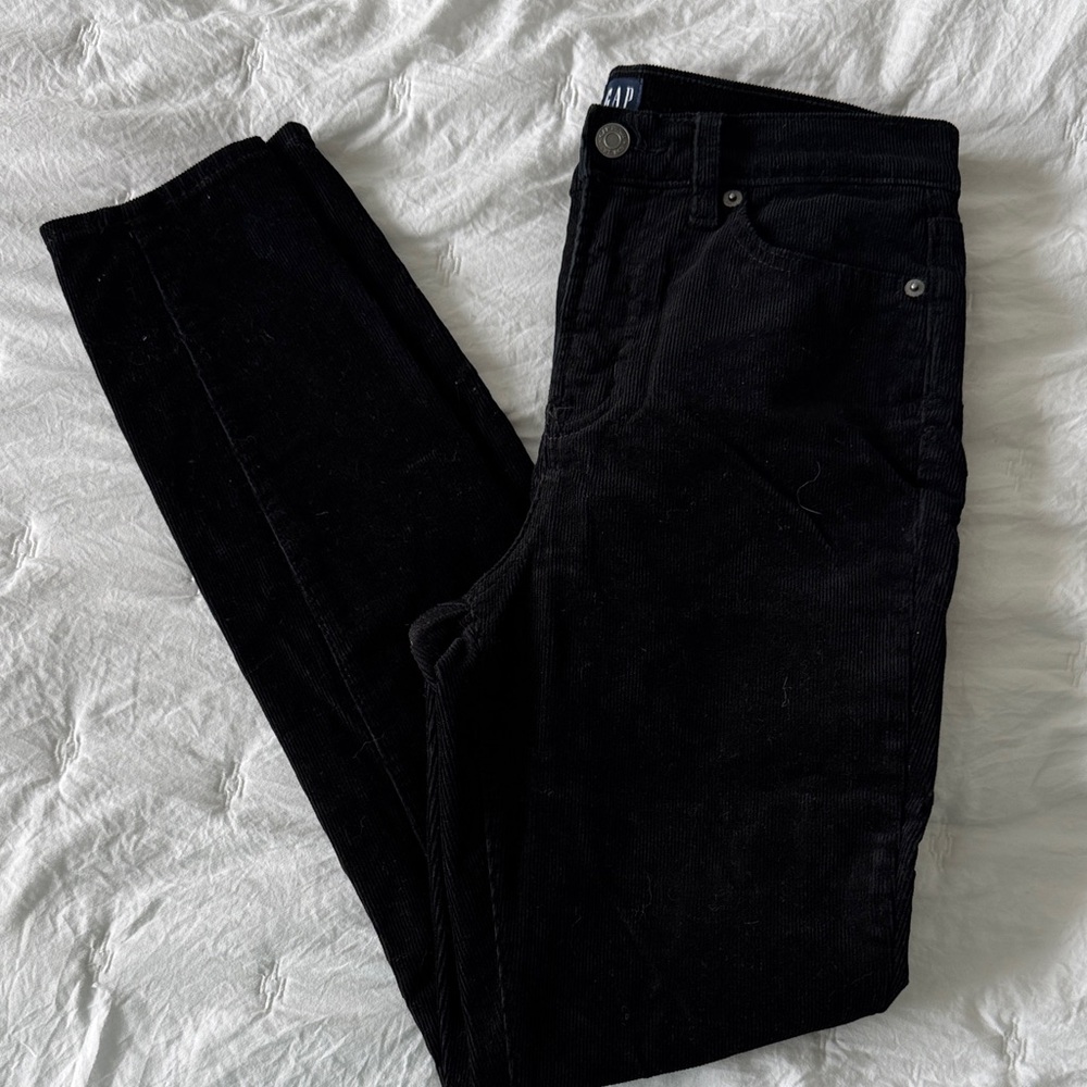 GAP True Skinny Corduroy Women's Classic Black Skinny Pants Size 0/25R